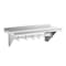 Amgood 12 in. x 36 in. Stainless Steel Wall Mounted Pot Rack with Shelf and 6 Double Sided Chrome Plated Hooks AMG WS-PS-1236 - alternate 1